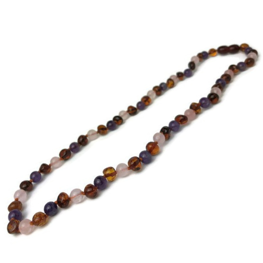 amethyst teething necklace