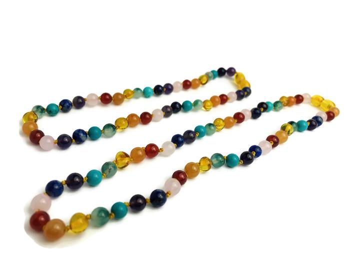 rainbow baltic amber necklace