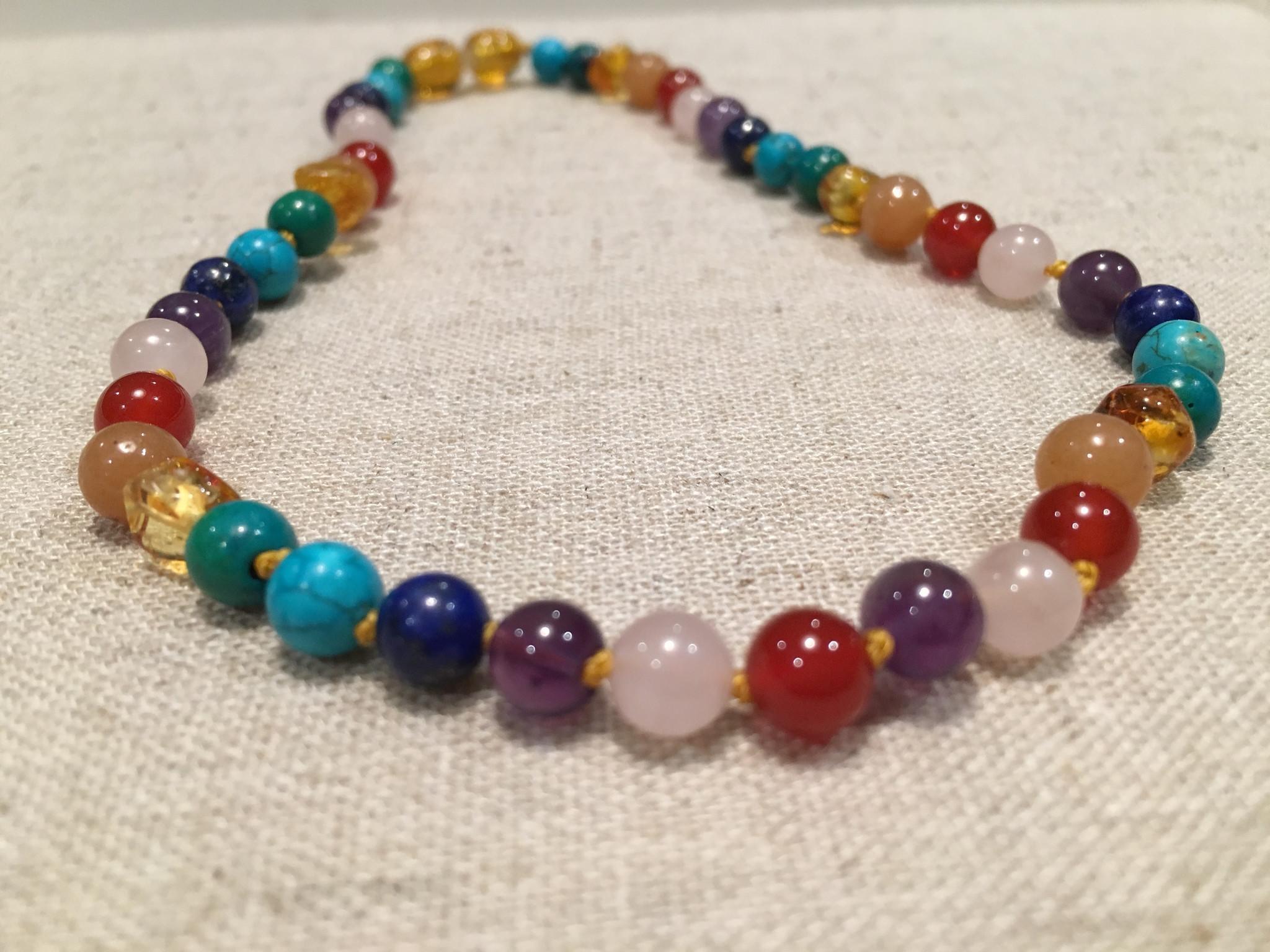 rainbow amber necklace