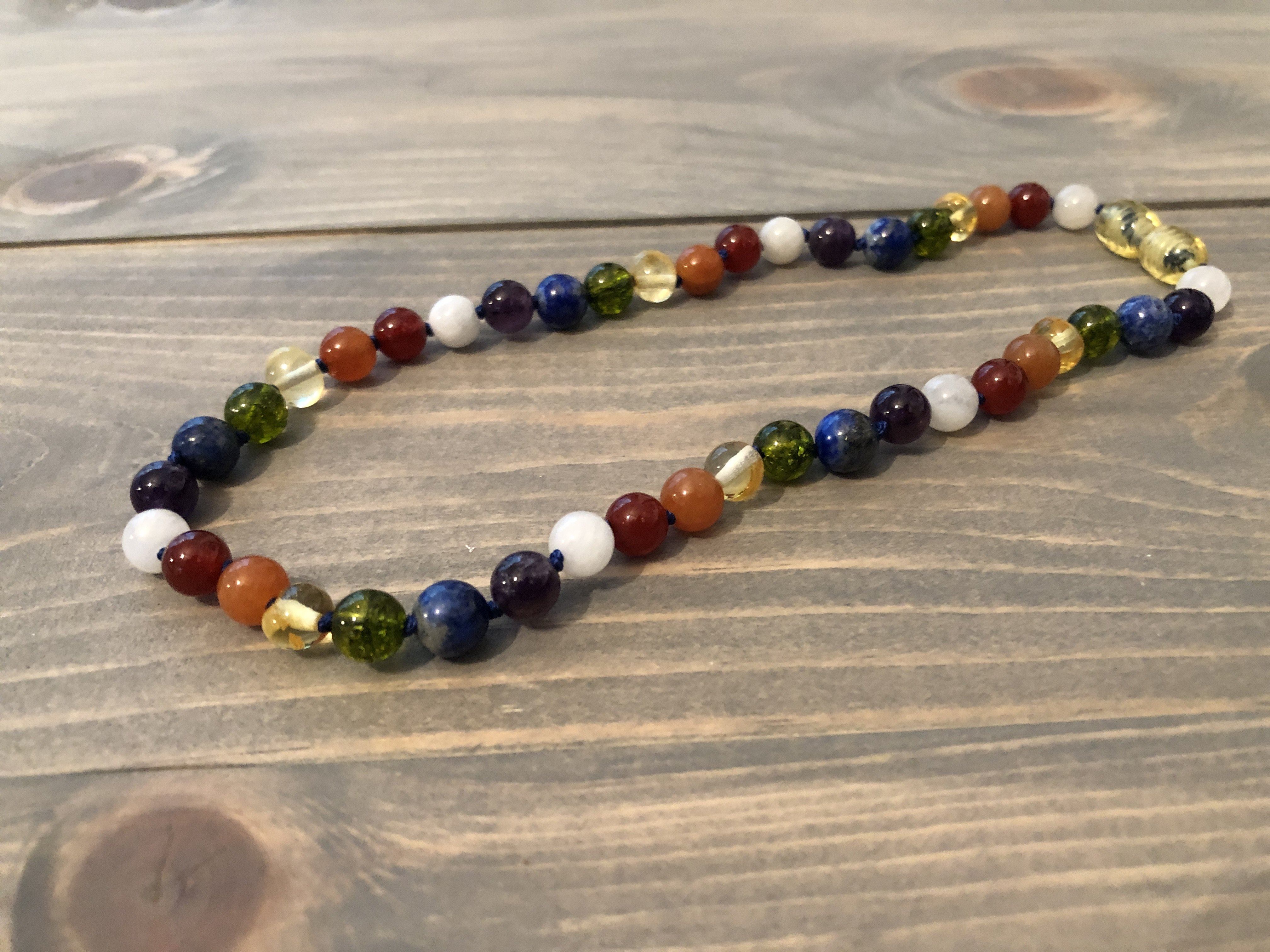 rainbow baltic amber necklace