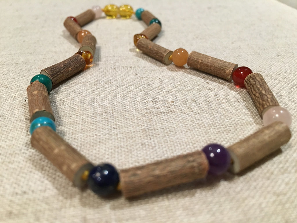 hazelwood and amber necklace for babies