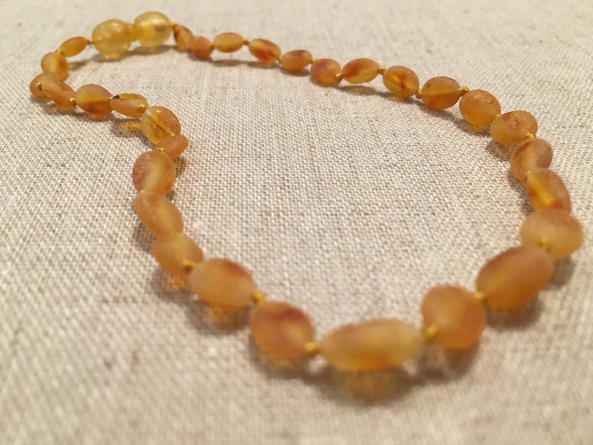 unpolished baltic amber teething necklace