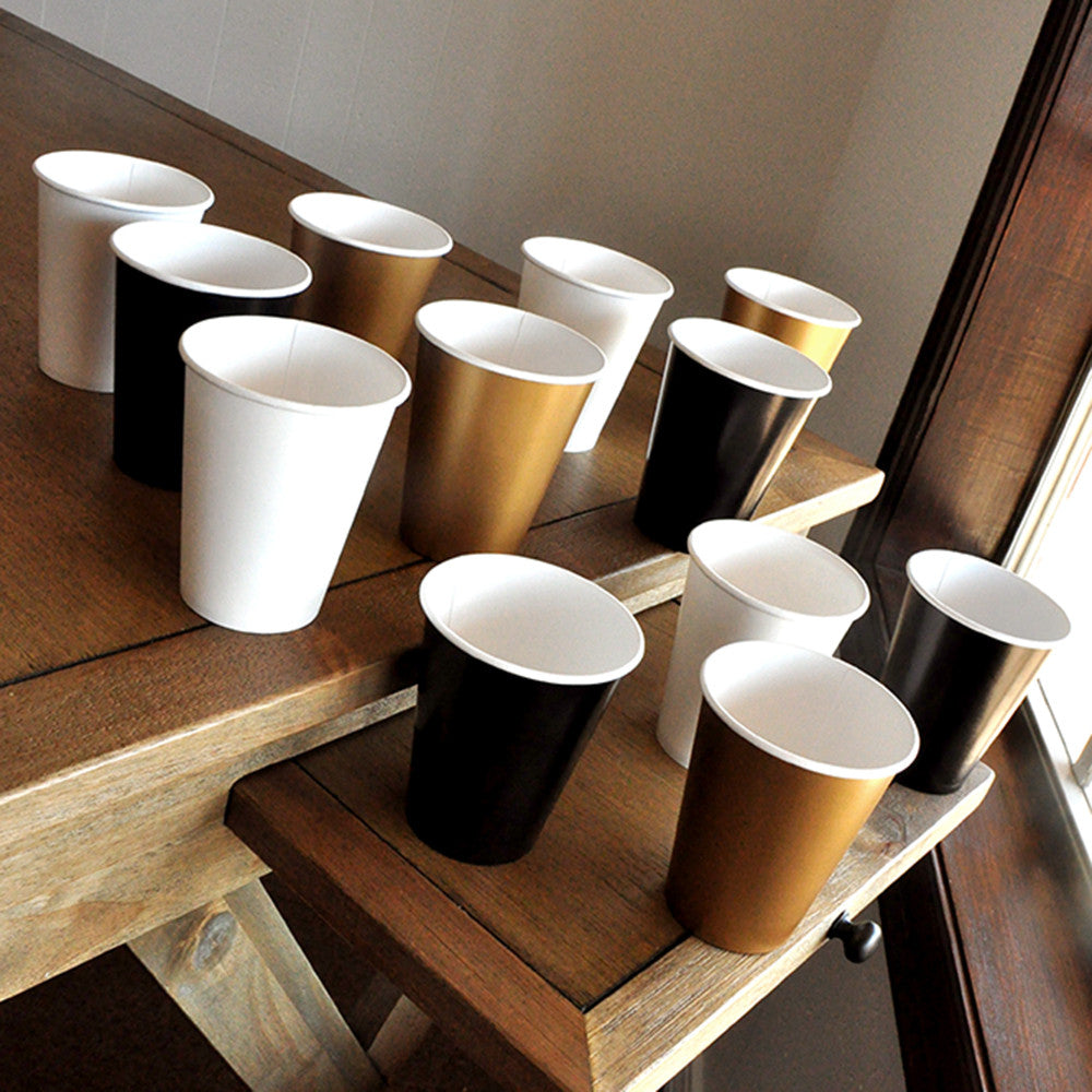 Black And Gold Party Supplies Paper Party Cups Ships In 1 3