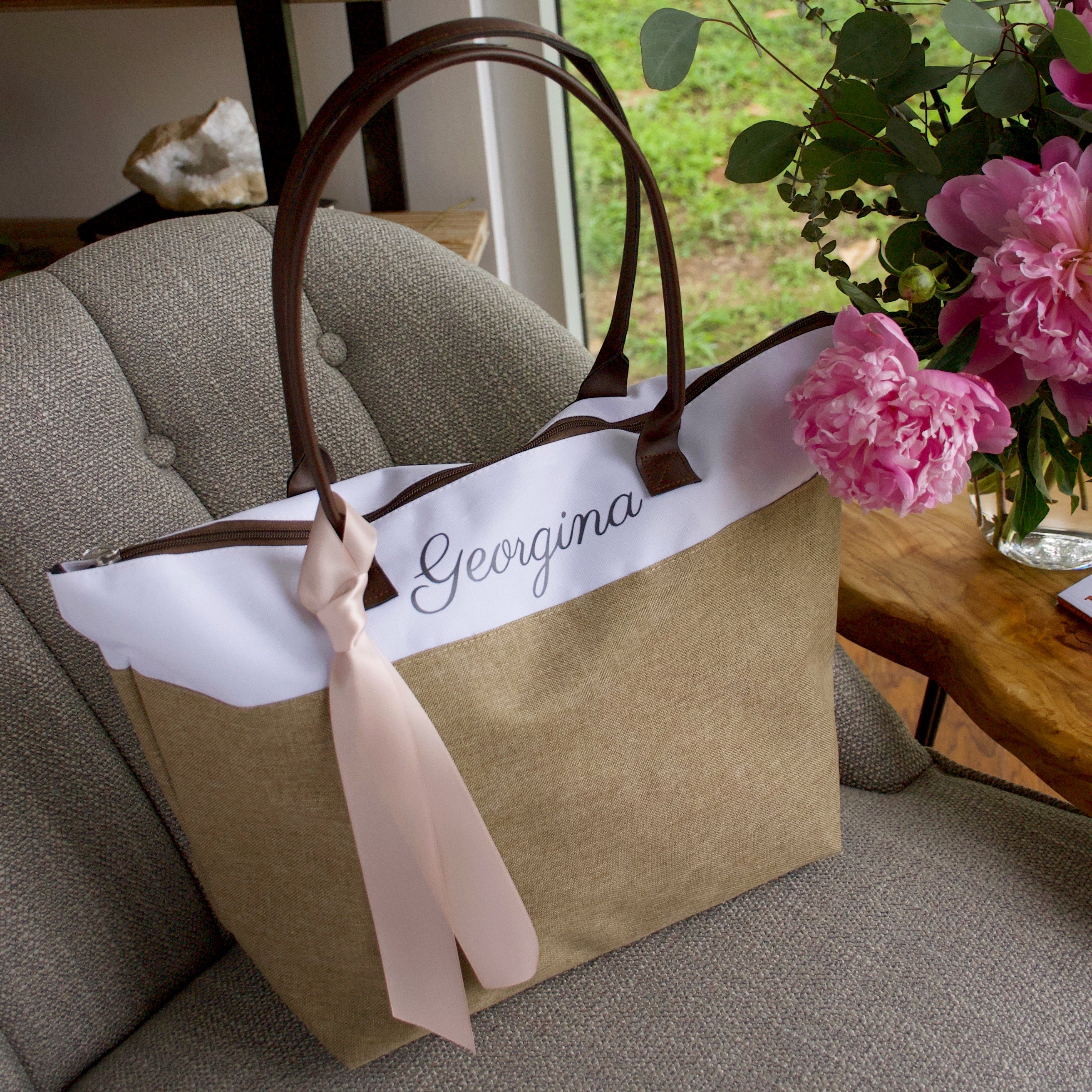 Personalized Bridesmaid Tote Bridesmaid Gift 11 Personalized Zippered Tote Bag Bridesmaids Gift Wedding Totes Wedding Party Gift