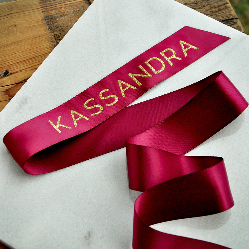 name ribbons wedding