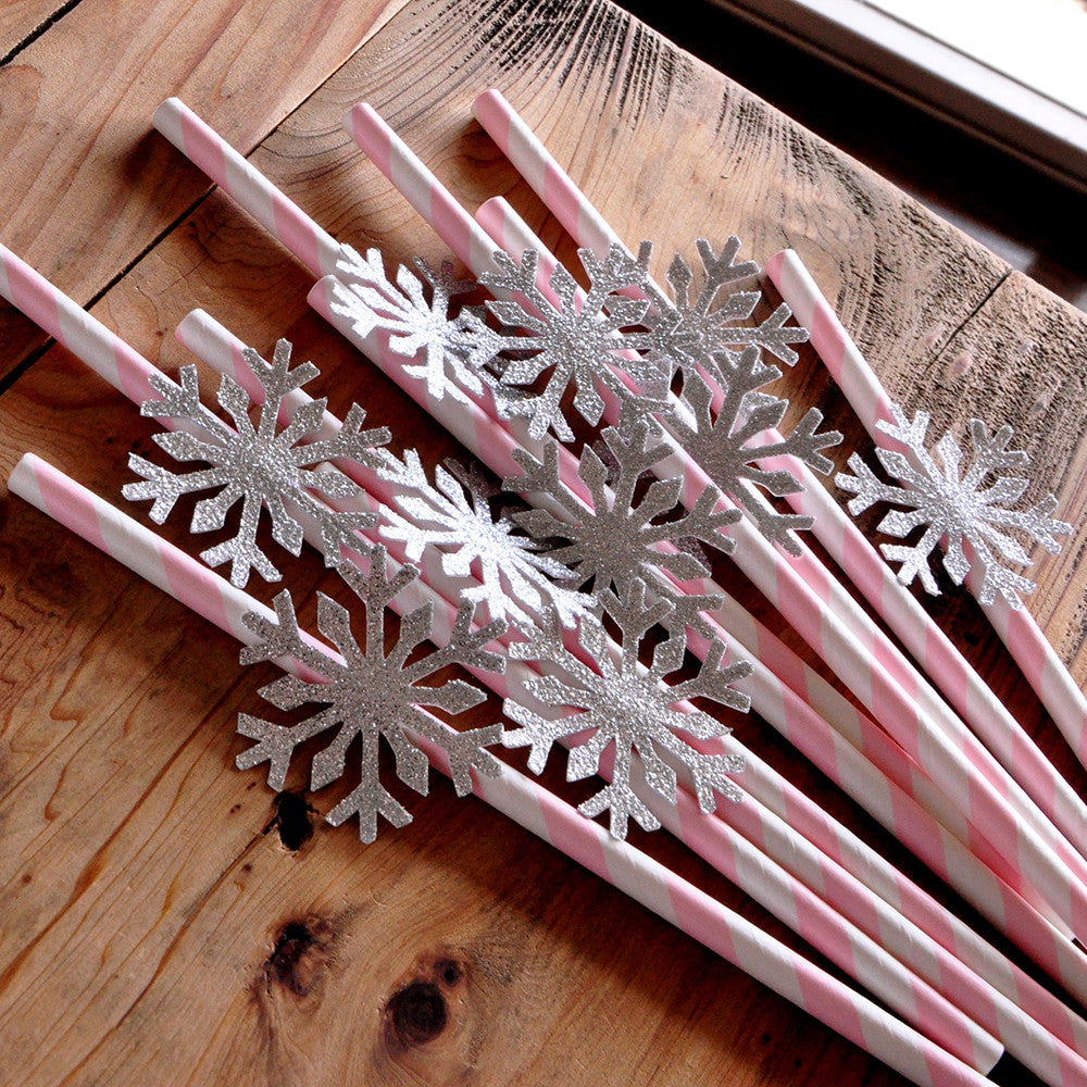 Download Party Supplies Winter Onederland Birthday Pink And Silver Party Decorations Snowflake Straws 10ct Paper Party Supplies