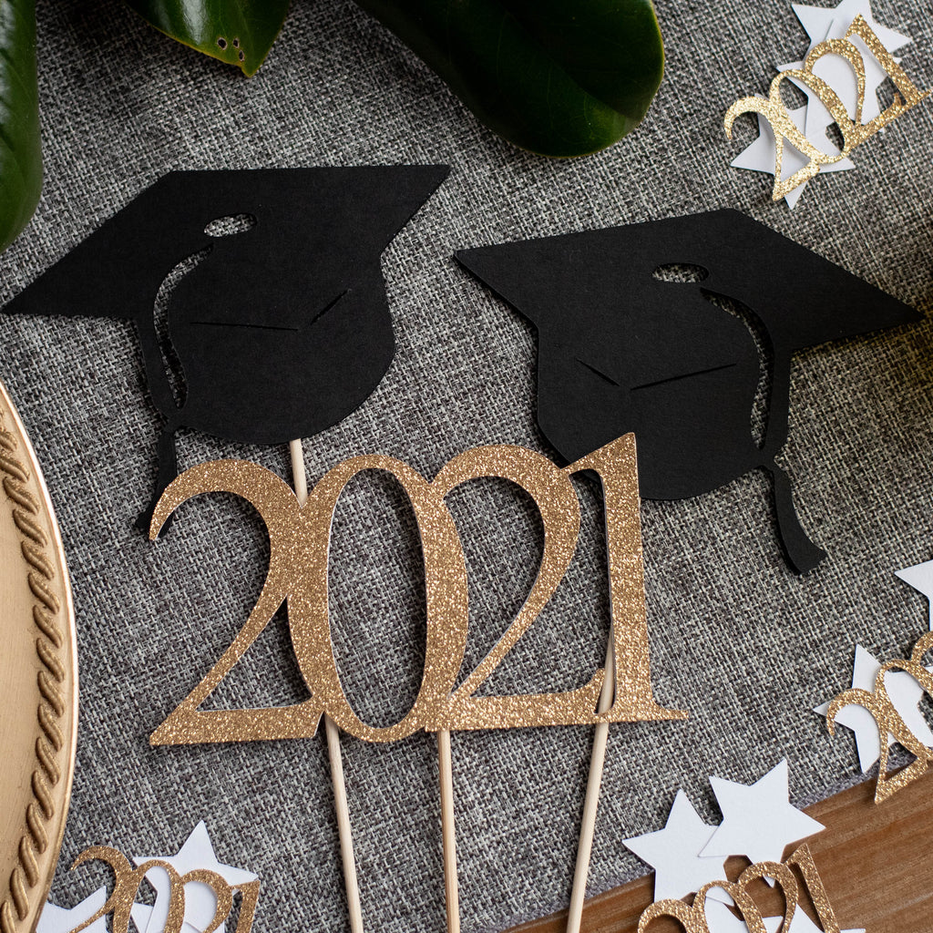 Graduation Table Decorations Handcrafted In 1 3 Business Days Black Confetti Momma