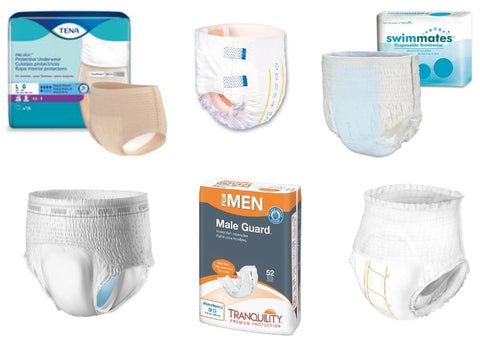 Incontinence protection products - adult diapers, disposable underwear and pads