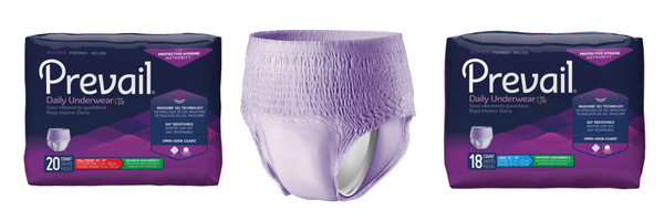 Prevail Women's Daily Underwear front packaging and product illustration