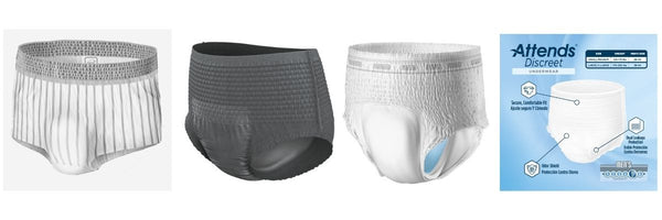 TENA, Prevail and Attends Protective Disposable Underwear for Men