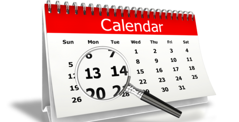Calendar with dates circled