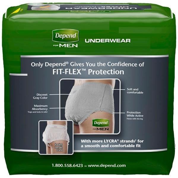 Depends for Men disposable underwear for light bladder leak protection ...