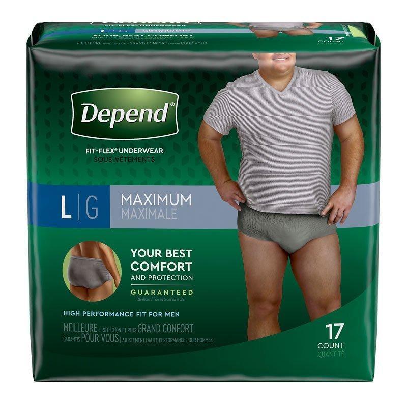 Depends for Men disposable underwear for light bladder leak protection ...