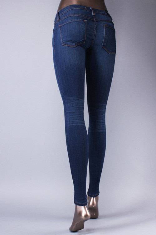 3D RESIN SOFT WASH DENIM SKINNY JEANS