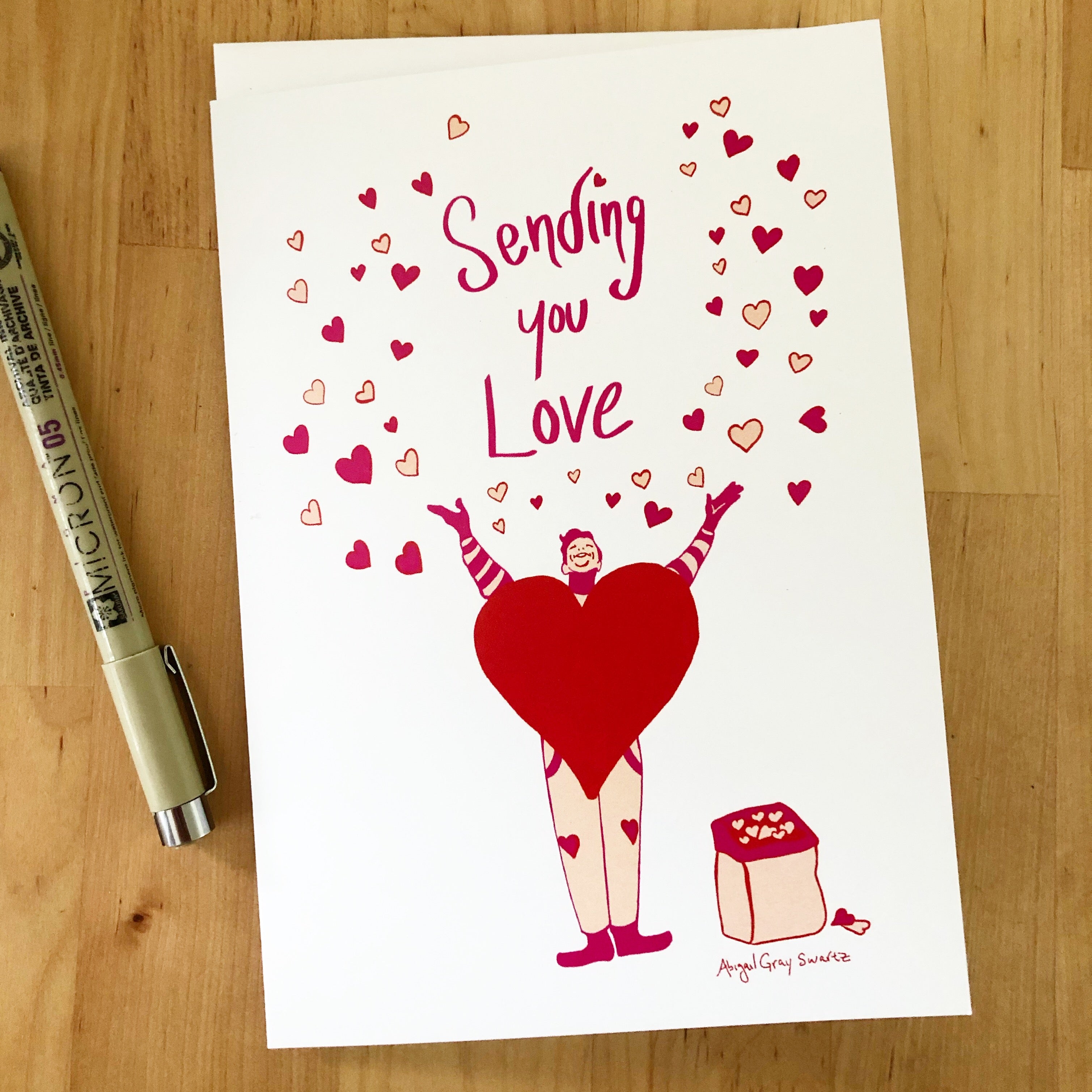 sending you love --greeting card