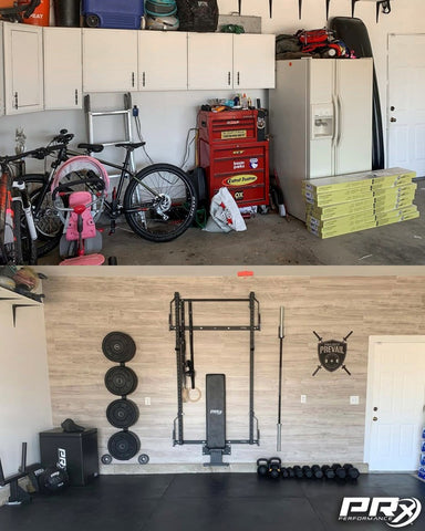Garage gym before and after build