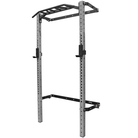 PRX Performance multi-grip bar with gray uprights and wall brackets