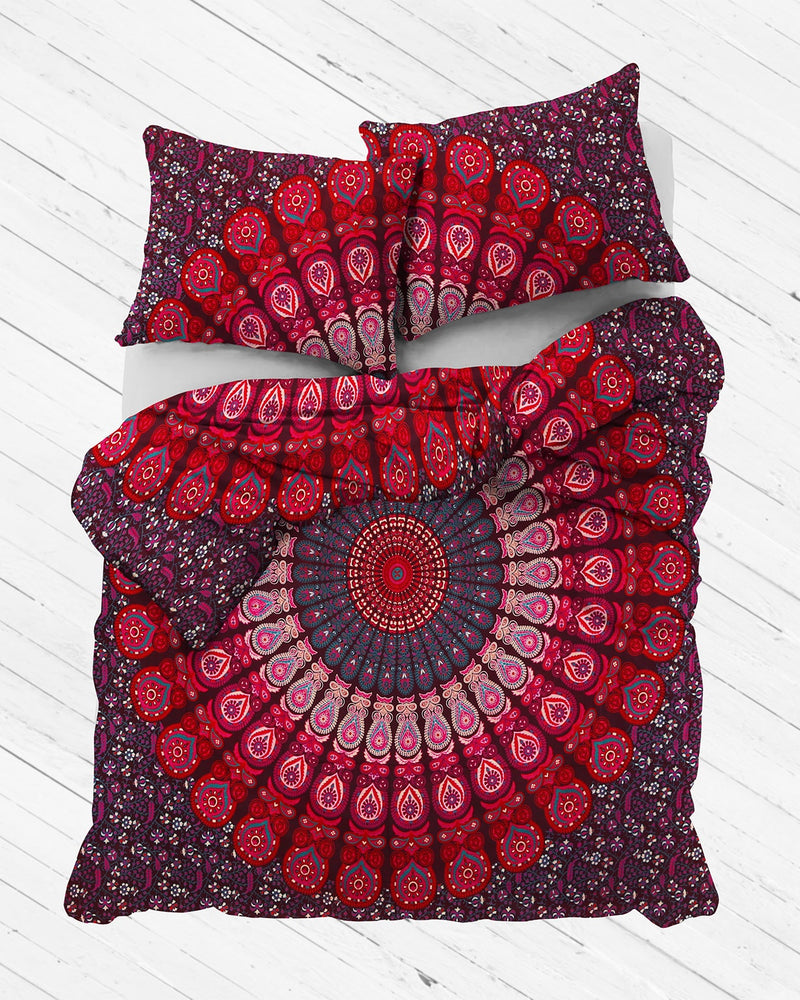 Twin Magenta Summer Mandala Duvet Cover The Bohemian Shop