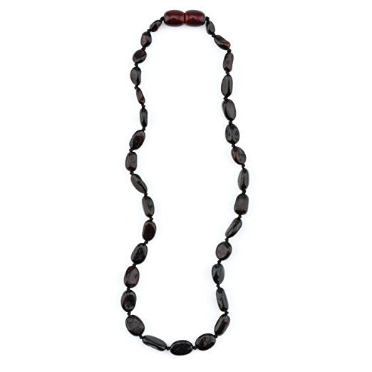 black amber teething necklace