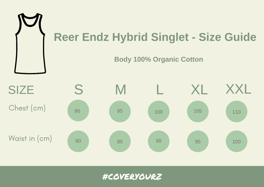 Reer Endz Organic cotton singlet size guide