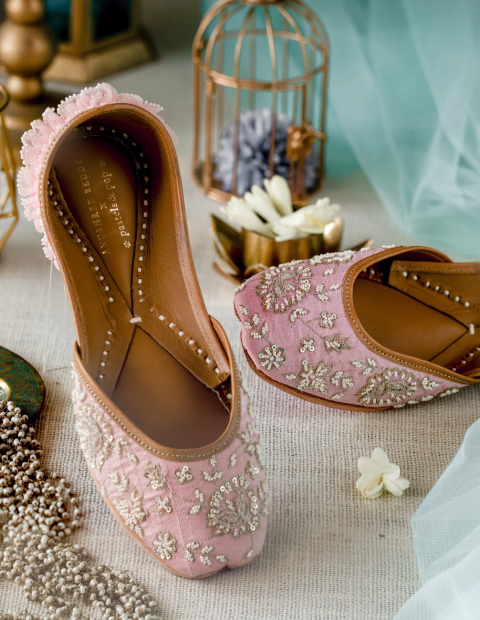 Blush Pink Jutti for Brides