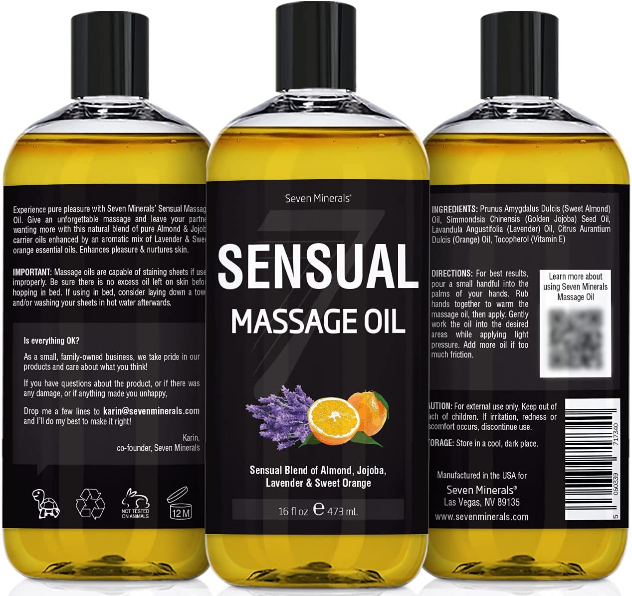 New Sensual Massage Oil For Couples Big 16oz Bottle Warming Massag