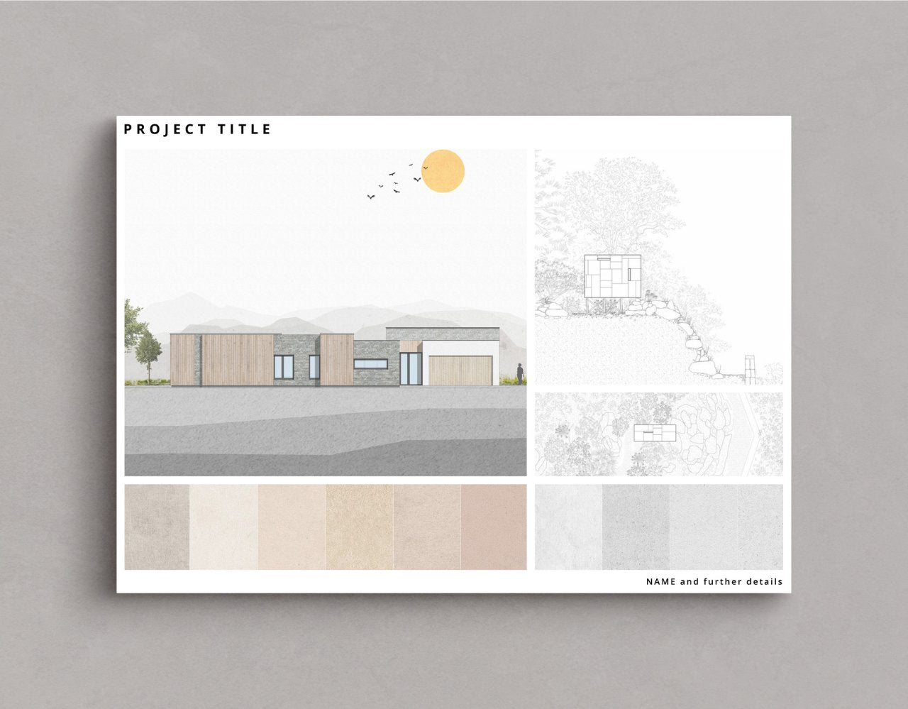 make your architectural presentation board, layout and diagrams