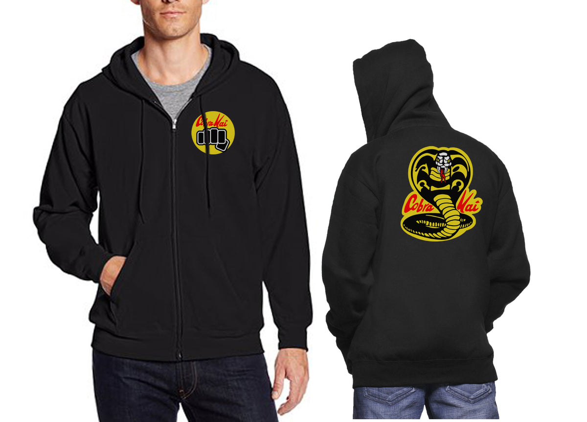 Cobra Kai Front and back Unisex Zip Up Hoodie– Meh. Geek