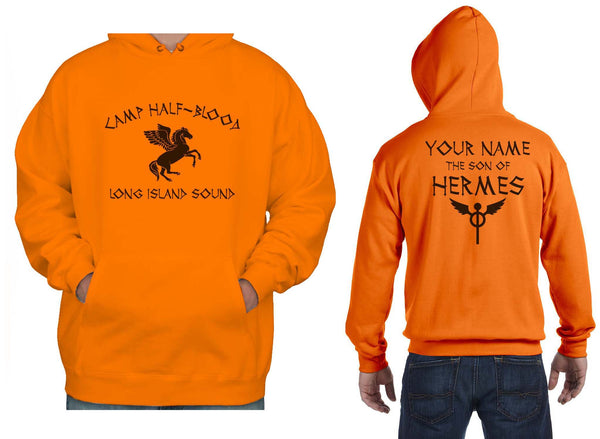 half black half orange hoodie