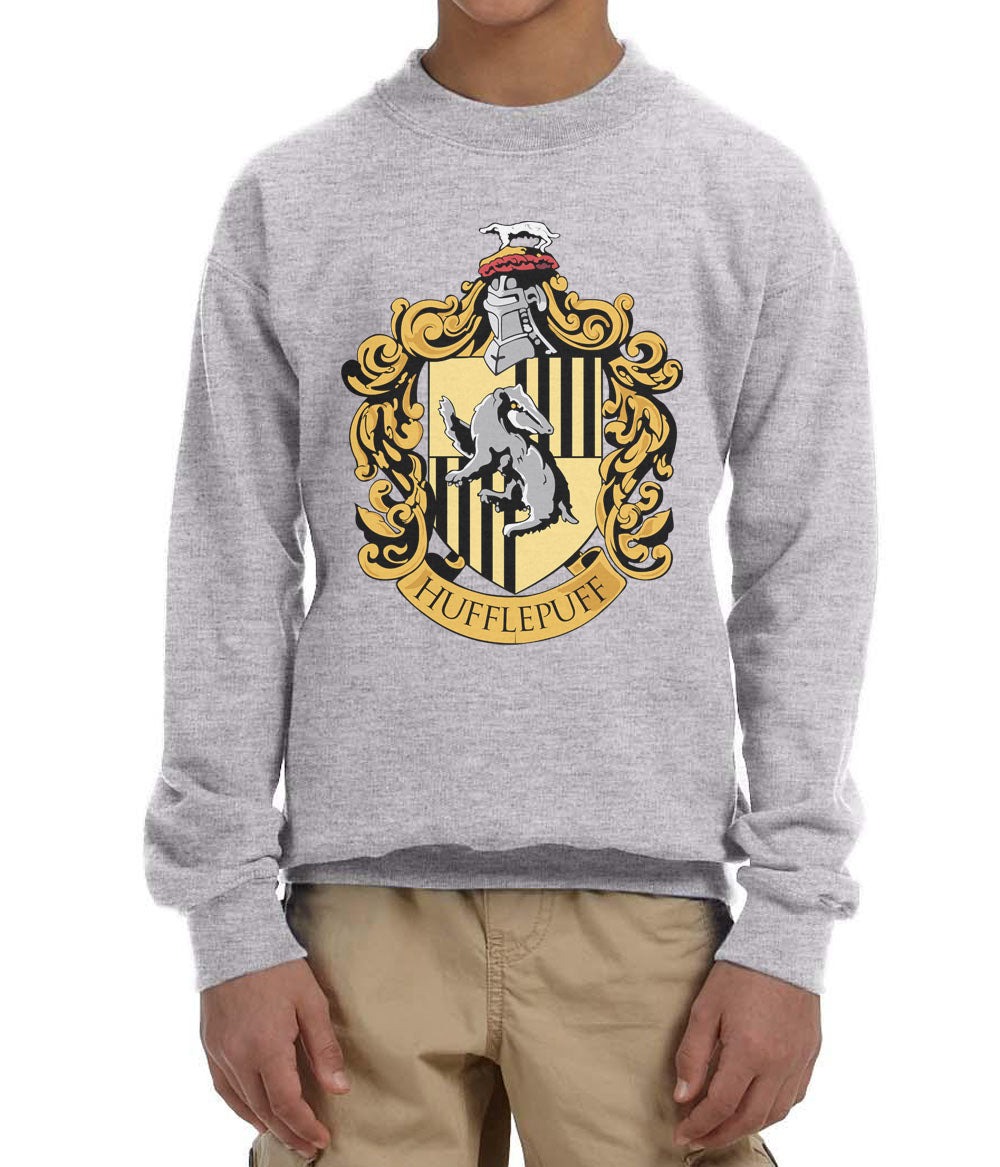 Hufflepuff #1 Crest Kid / Youth Crewneck Sweatshirt PA Crest– Meh. Geek