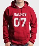 Malfoy 07 White Ink on FRONT Harry Potter Unisex Pullover Hoodie - Meh. Geek