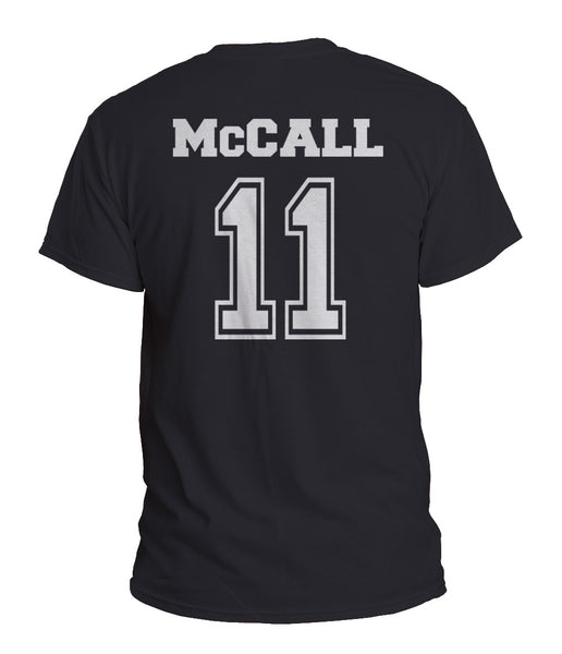 McCall 11 On Back Beacon Hills Lacrosse Wolf Logo Front Men T-shirt ...