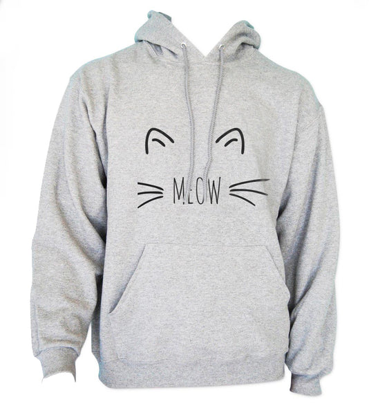 Meow Cat on Front Unisex Pullover Hoodie– Meh. Geek