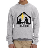 Christmas Nativity True Story Kid / Youth Crewneck Sweatshirt