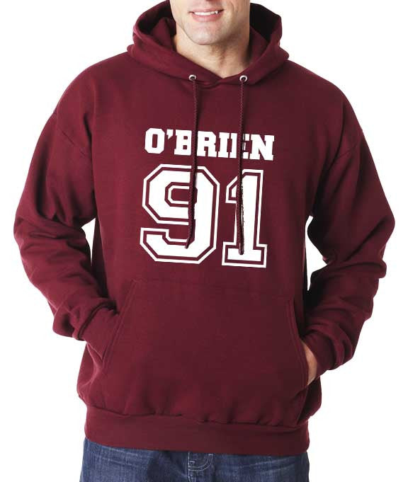 O`Brien 91 White Ink On Front Dylan Obrien Unisex Pullover Hoodie– Meh ...