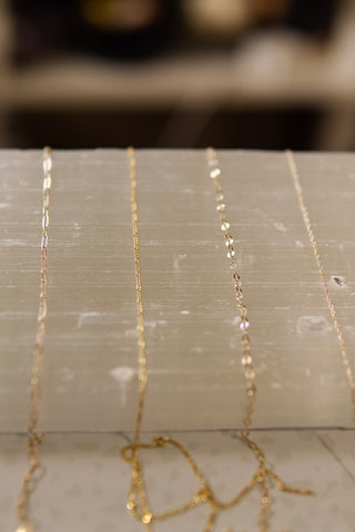 14 karat yellow gold layering chains for permanent bracelets