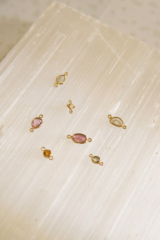 14 karat yellow gold gemstone connectors for permanent bracelets
