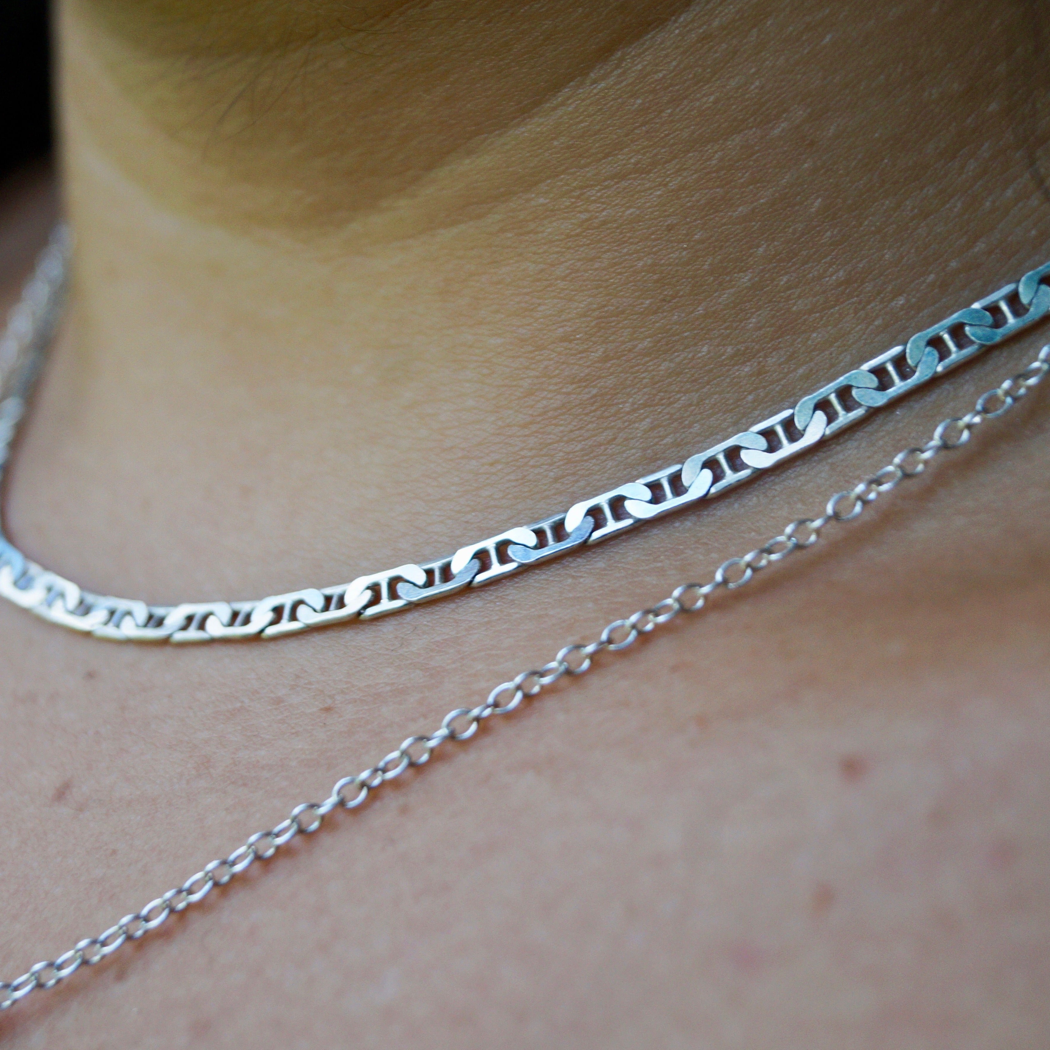 DNA Layering Chain Necklace  - Choose Your Metal