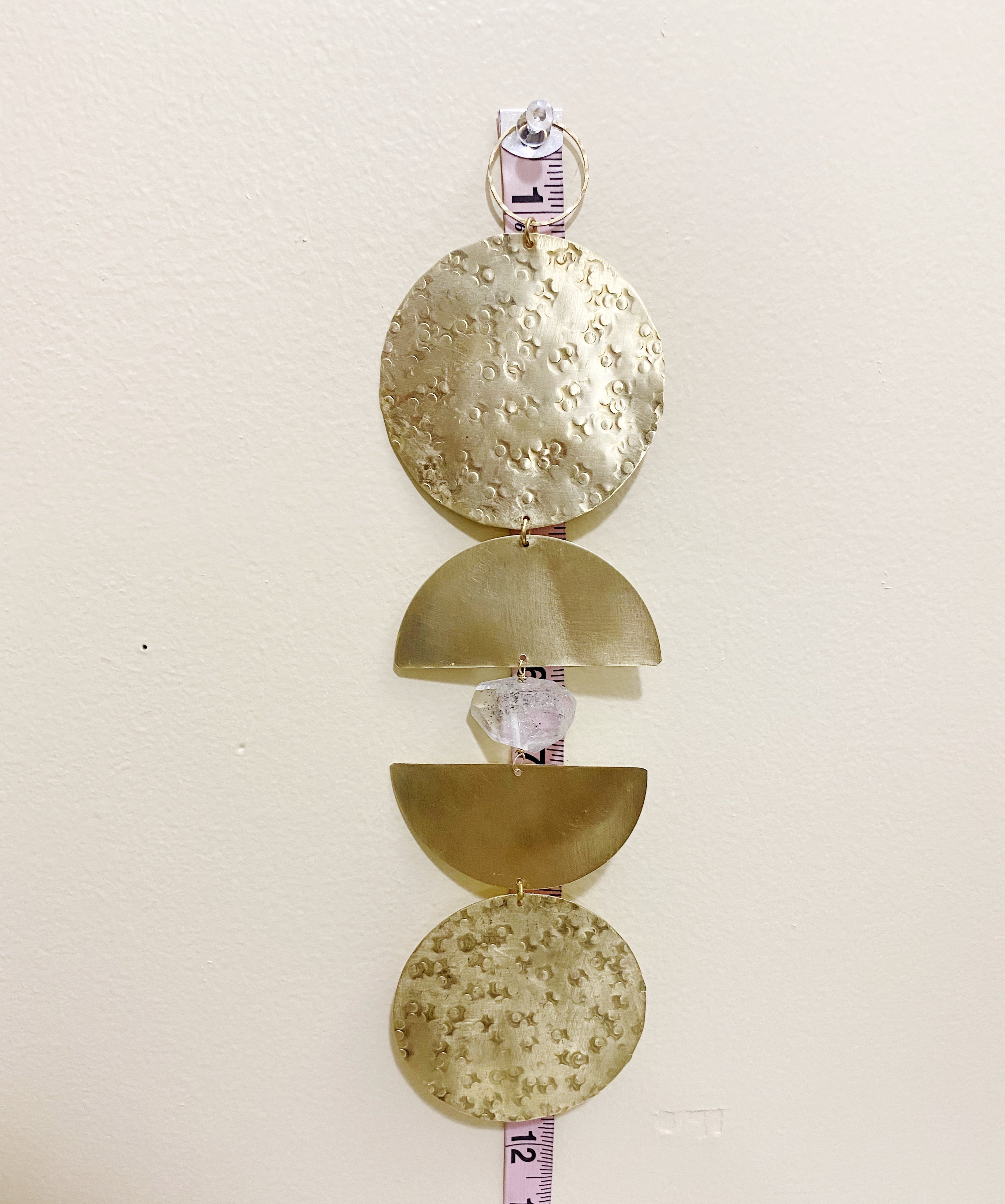 Herkimer Diamond and Brass Wall Hanging