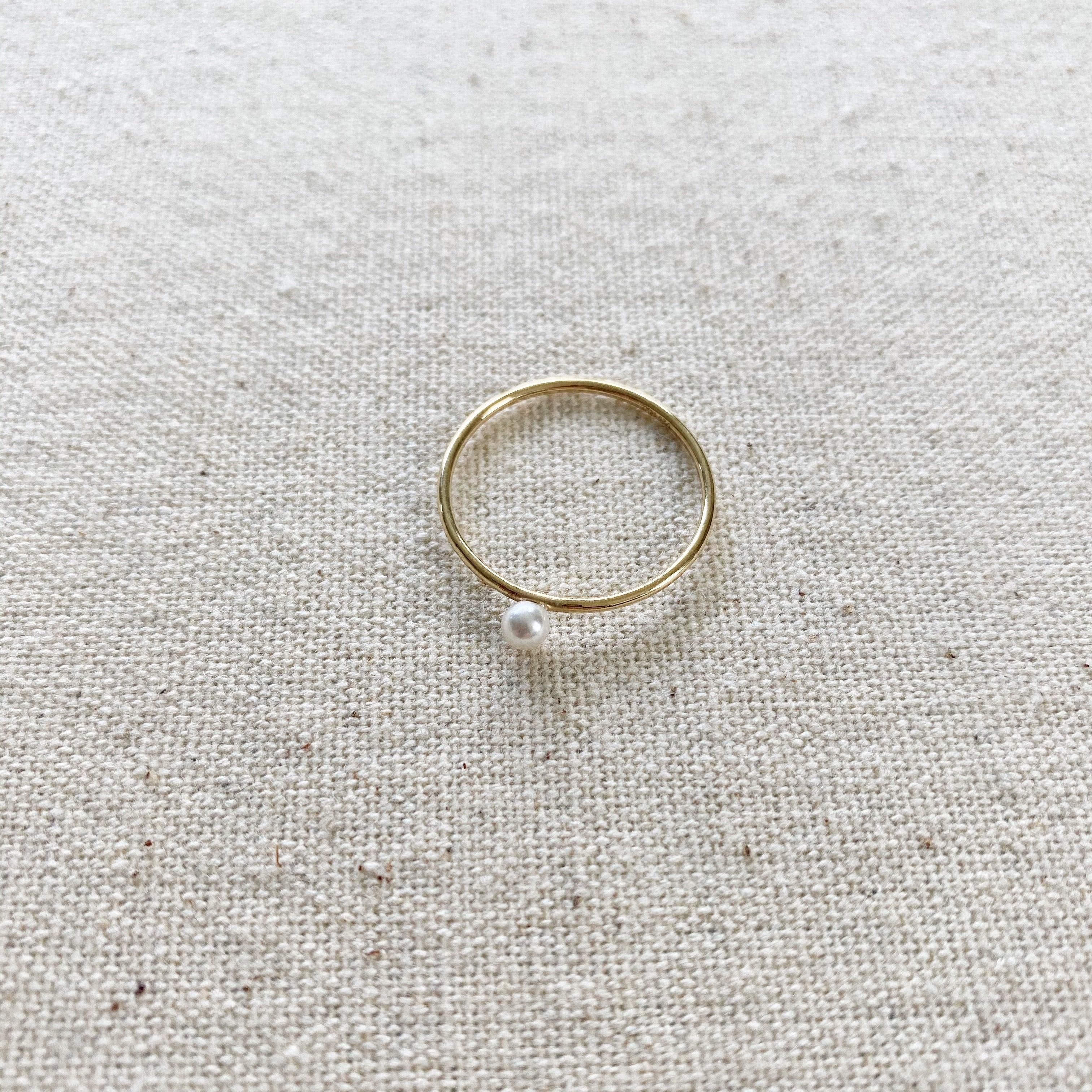 Gold Fill Pearl Stacking Ring