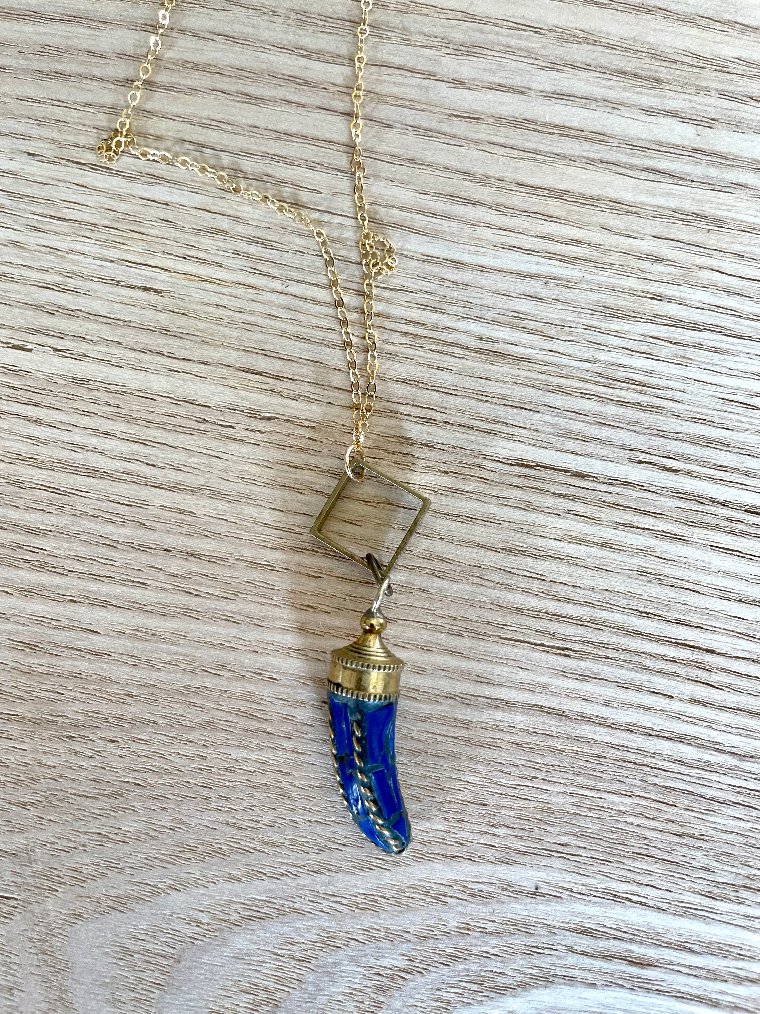 Gemstone Spike Necklace and Diamond Necklace