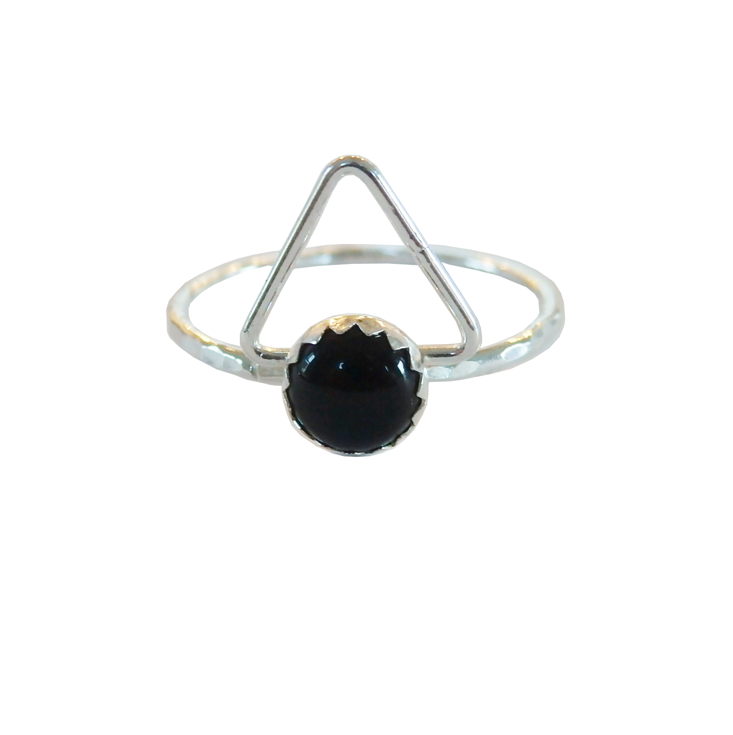 Gemstone Triangle Ring - Onyx