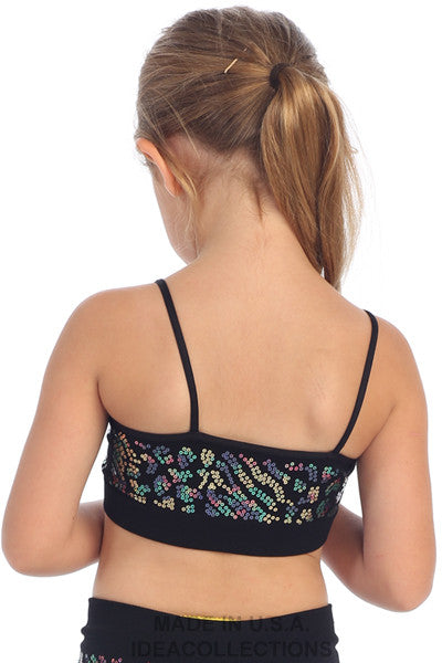 Sequin Adjustable Cami Strap Dance Top