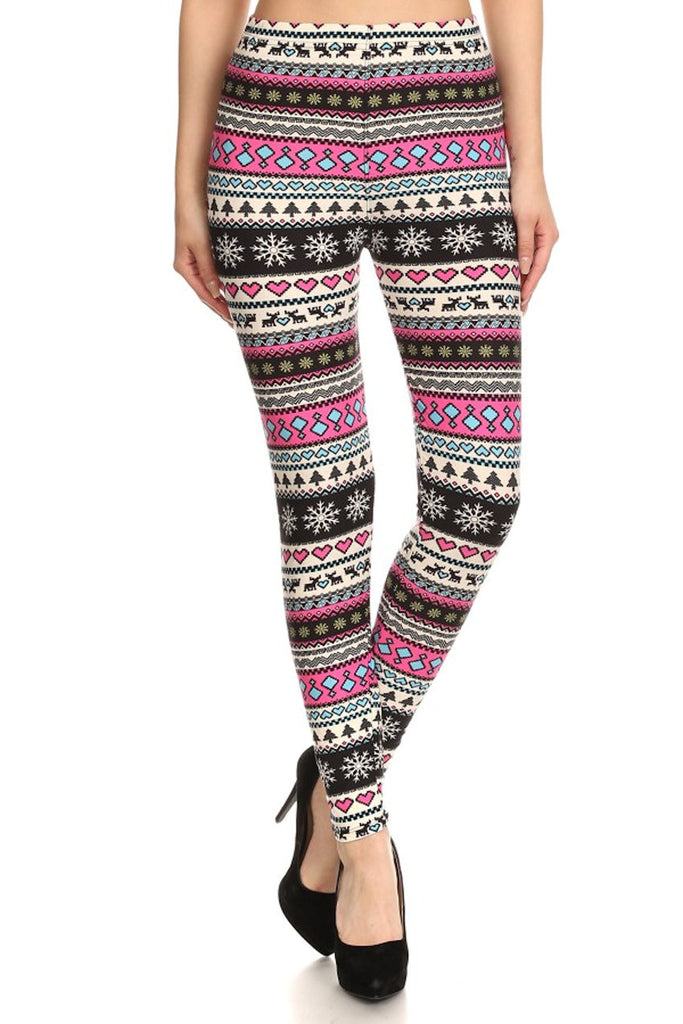 MULTICOLOUR HOLIDAY PRINTED LEGGINGS