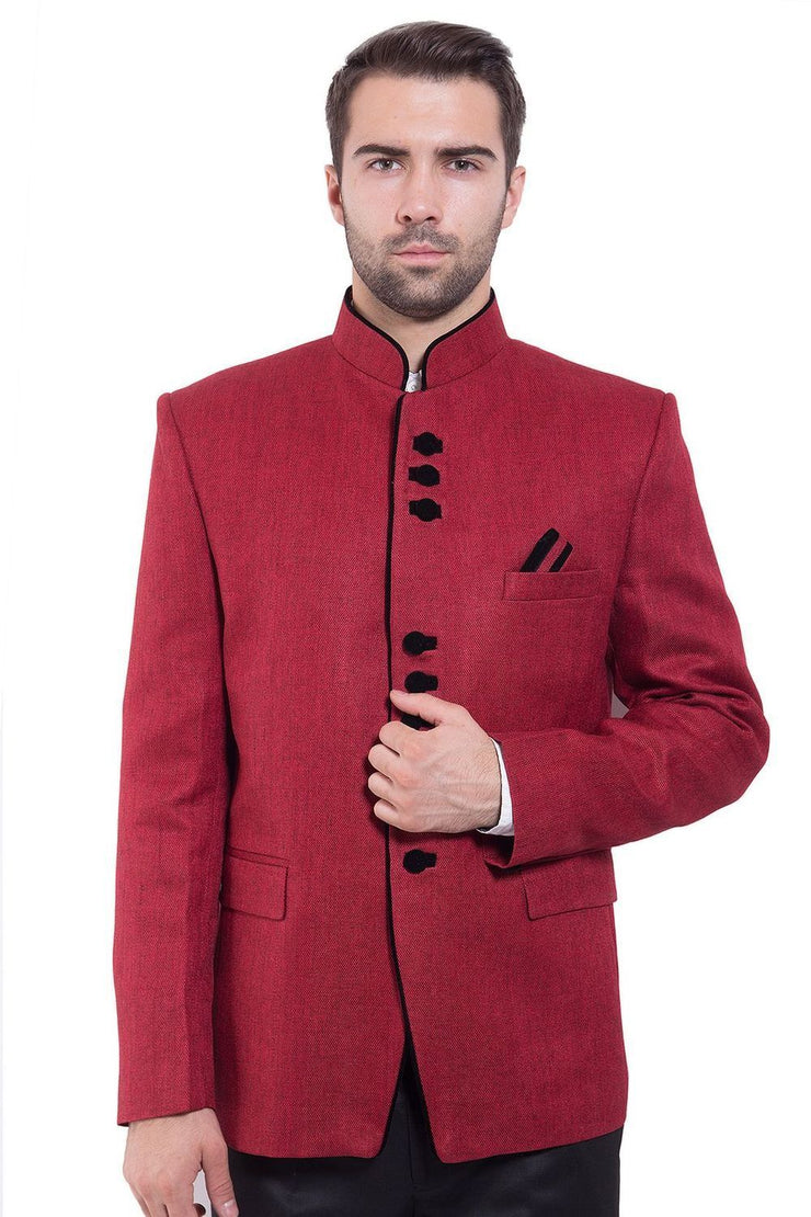 Wintage Men's Rayon Cotton Bandhgala Jodhpuri Festive Maroon Nehru ...