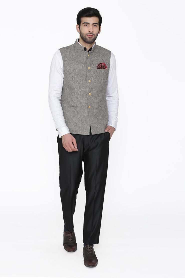 Wintage Men's Tweed Wool and Evening Grandad Nehru Jacket Vest ...