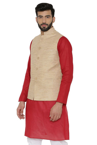 Buy Off-white khadi Nehru jacket by Airavata at Aashni and Co