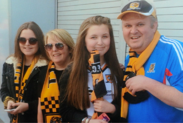 Mike Anthony Porter enjoying a Hull City Football Match with his family
