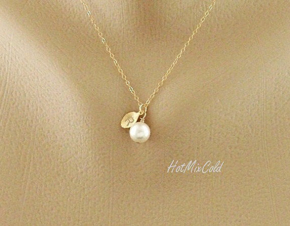Initial Pendant Pearl Necklace – HotMixCold