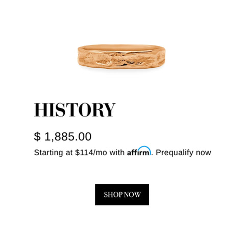 karen karch history rose gold wedding band